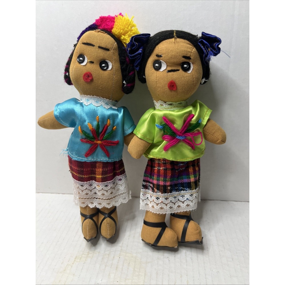 Vintage Mexican/Hispanic/Latino Handmade Rag Doll with Arms & Legs ( 2 dolls)
